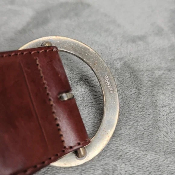 VTG Brighton 91908 Braided Brown Leather Belt Silver Ornate Buckle Medium 90's - Picture 5 of 7